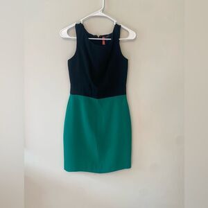 Banana Republic two tone green and black pencil dress